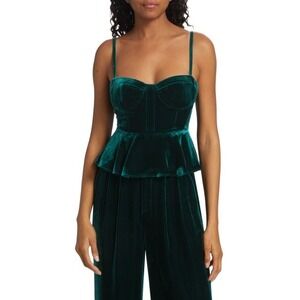 Cami‎ NYCColette Velvet Bustier Top Deep Sea Green Sz 6 NWT Cocktail Party